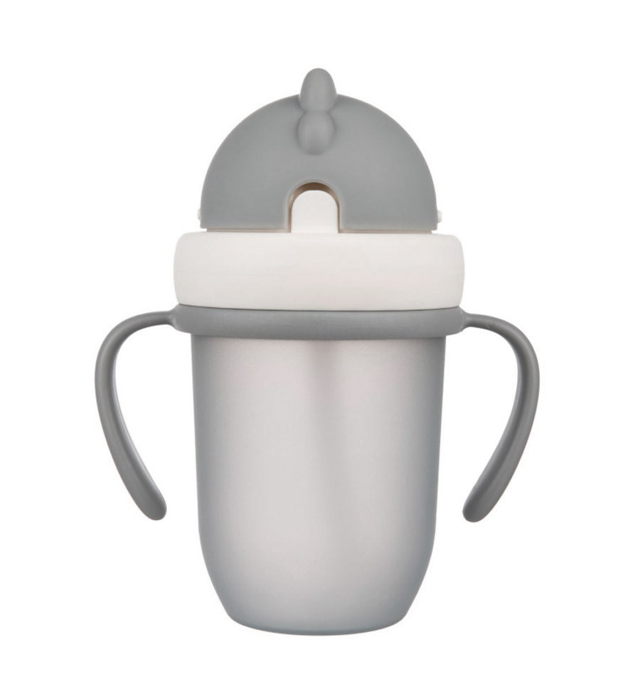 canpol-babies-hrncek-so-silikonovou-slamkou-210-ml-9m-flip-top-matna-siva
