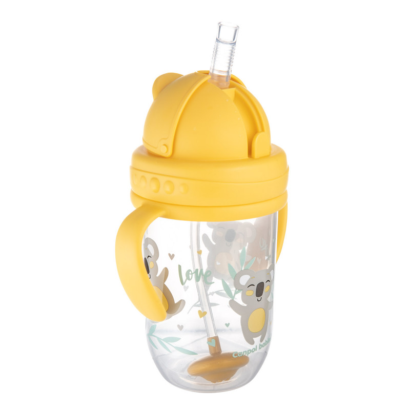 canpol-babies-netecuci-hrncek-so-slamkou-so-zavazim-270ml-6m-exotic-animals-zlty (4)